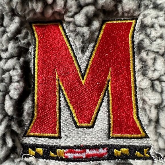 University of Maryland gray sherpa Boxercraft 1/4 zip L NWOT - Picture 2 of 10